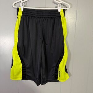 Reebok Basketball Shorts Mens XL Neon Yellow Mesh Athletic Striped